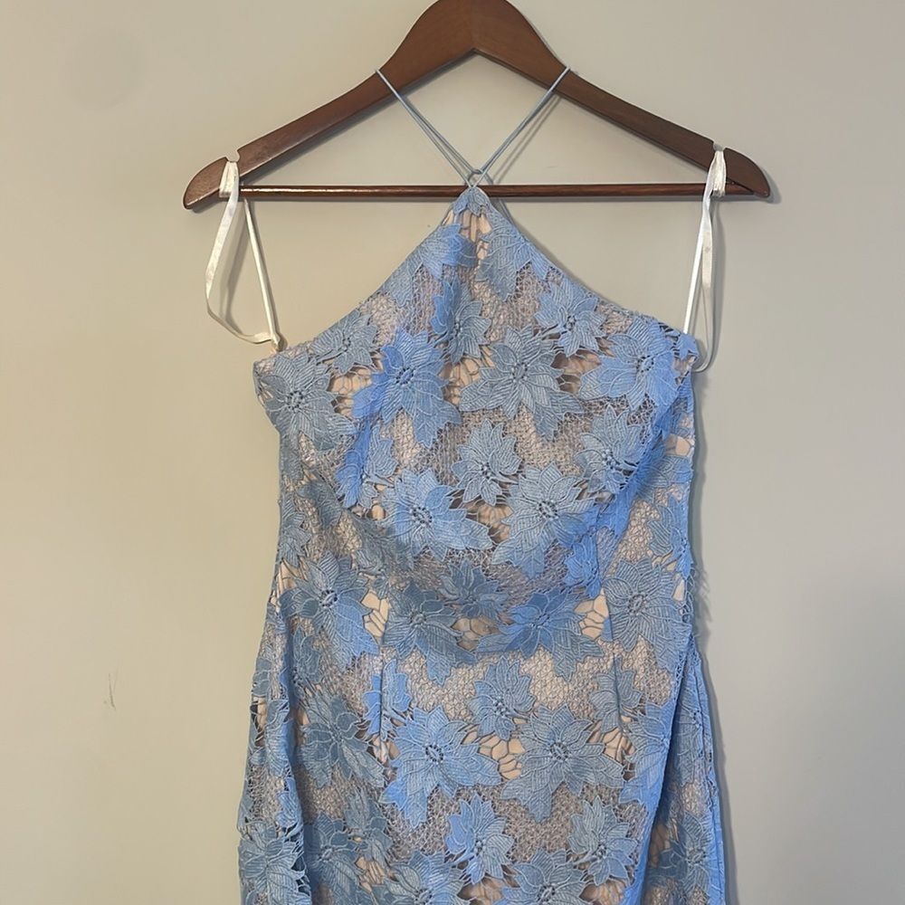 Gianni Bini Blue Lace Dress Size 6 - Picture 3 of 10